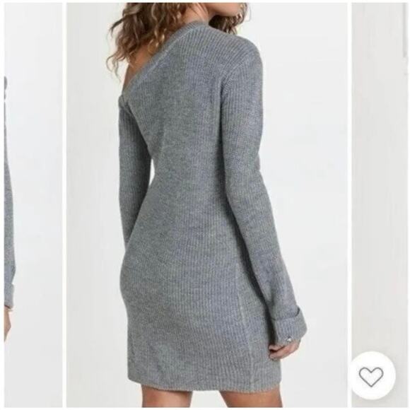 WAYF Everlasting One Shoulder Sweater Dress Size S Gray - Picture 2 of 7